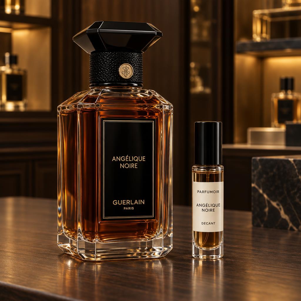 Guerlain Angélique Noire Abfüllung — Originalflakon und Parfumoir-Abfüllung